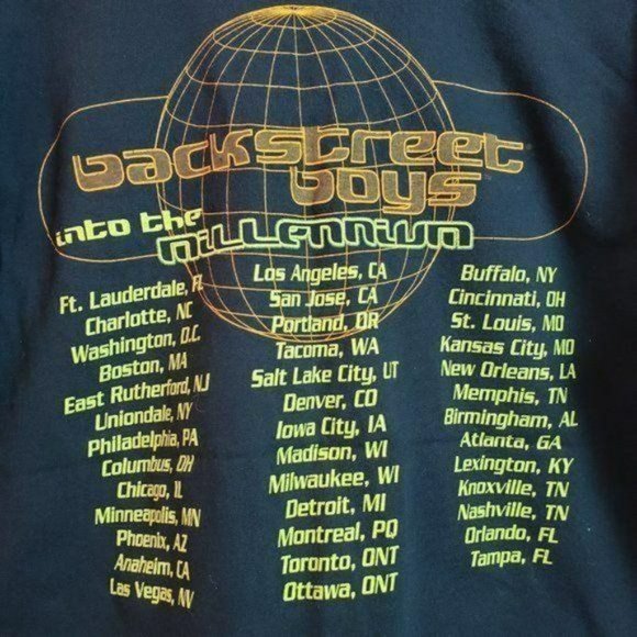 Vintage 1999 BACKSTREET BOYS "Into the Millenium" Concert T-Shrt - Picture 7 of 7